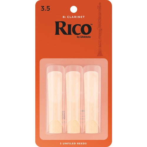 RICO BB CLARINET REEDS, STRENGTH 3.5, 3-PACK
